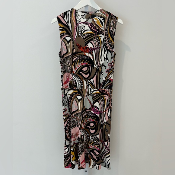 EMILIO PUCCI BROWN PINK GRASSHOPPER DRESS MODEL 61RG52 SIZE IT 44 / US 10 NWTS! - Picture 5 of 16